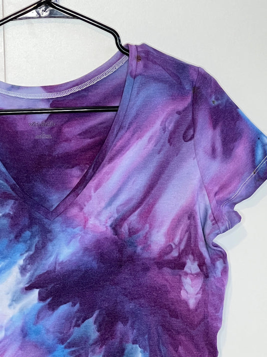 Tcu purple ice dyed crop top- x-large