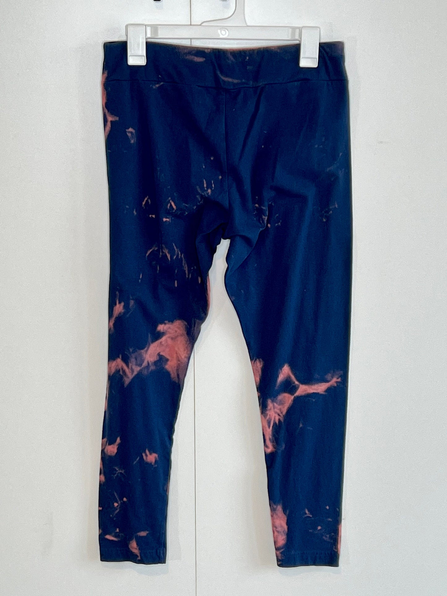 Tie dye cotton leggings- navy and pink