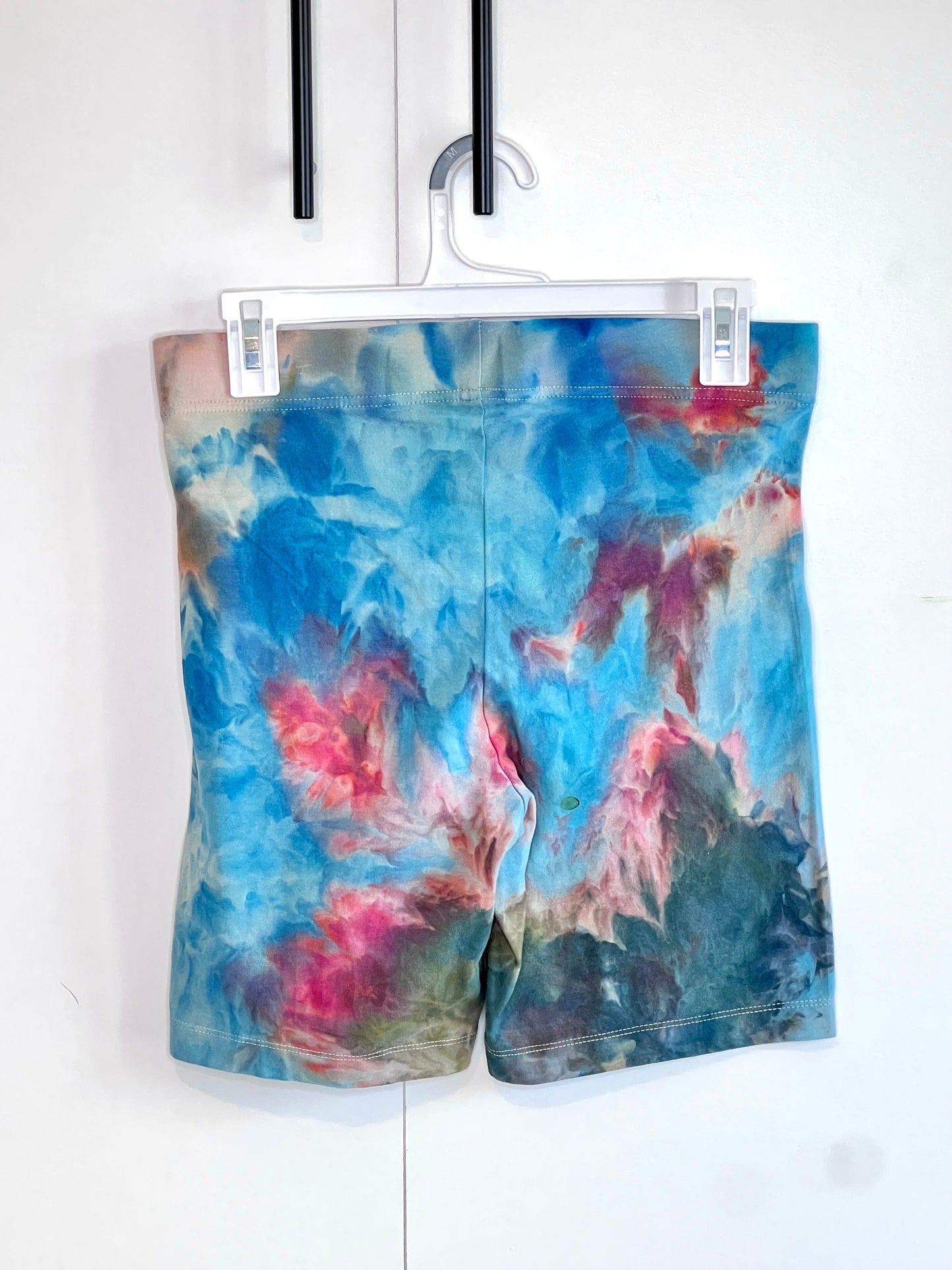 Monet inspired ice dyed bike shorts- medium