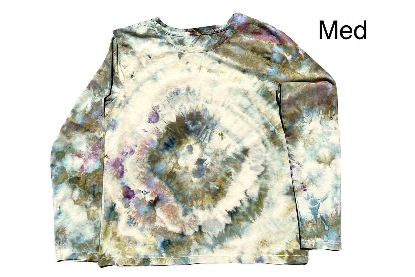 green/ yellow geode ice dyed long sleeve t-shirt- super soft