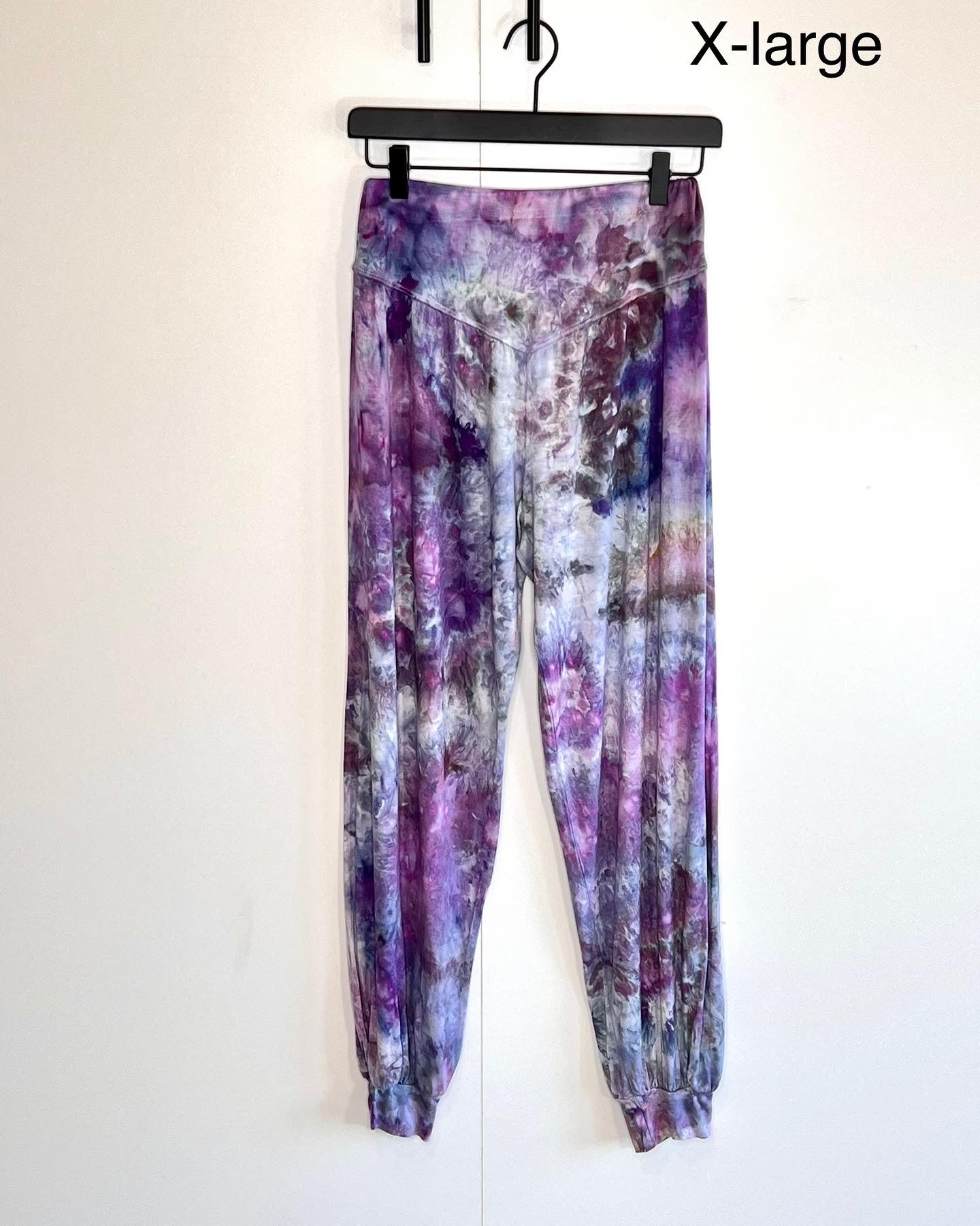 light purple harem pants- ice dyed- X- large