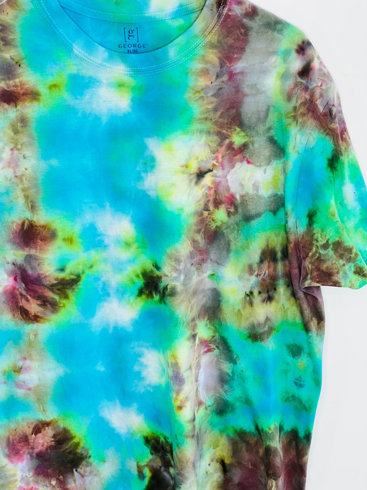 Blue and green ice tie dyed X-large unisex t- shirt