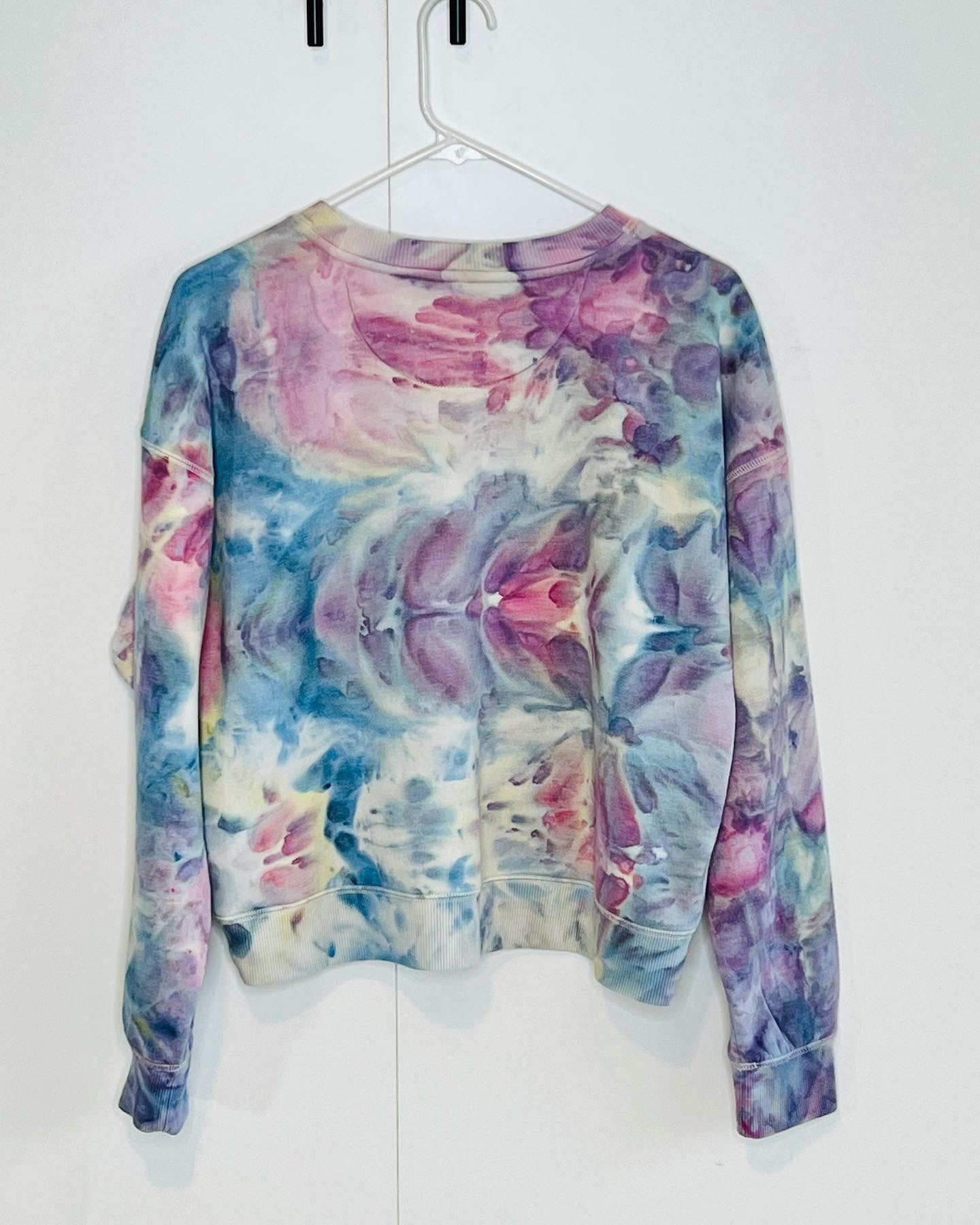 Pink and blue ice dyed sweatshirt- medium