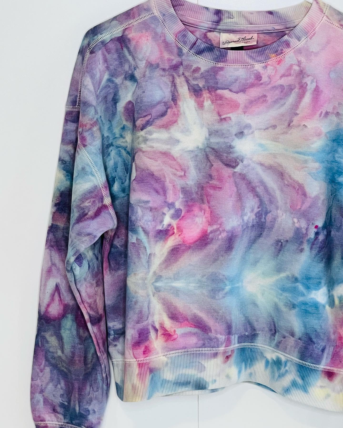 Pink and blue ice dyed sweatshirt- medium