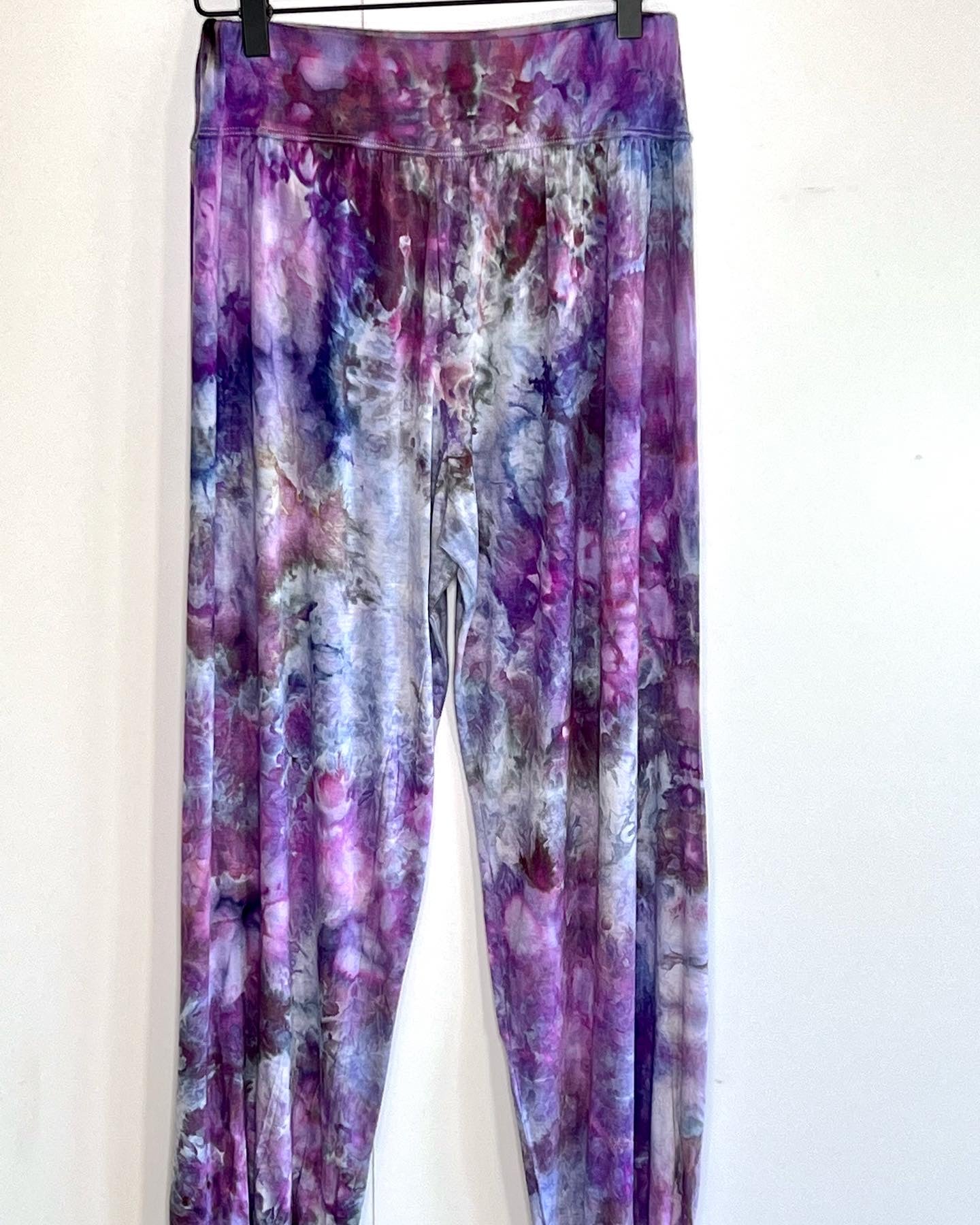 light purple harem pants- ice dyed- X- large