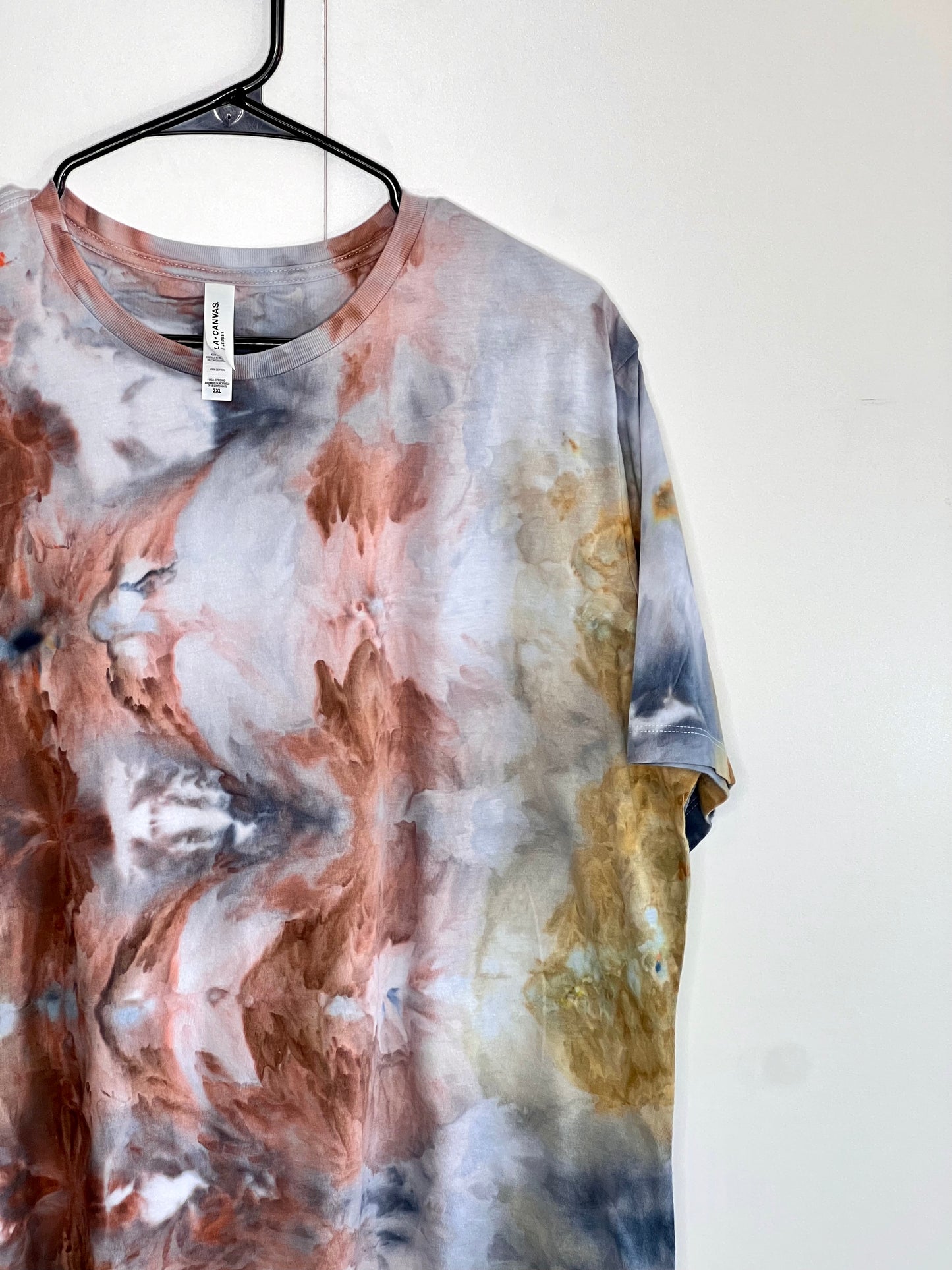 Fall foliage ice dyed short sleeve t- shirt. 2X-large