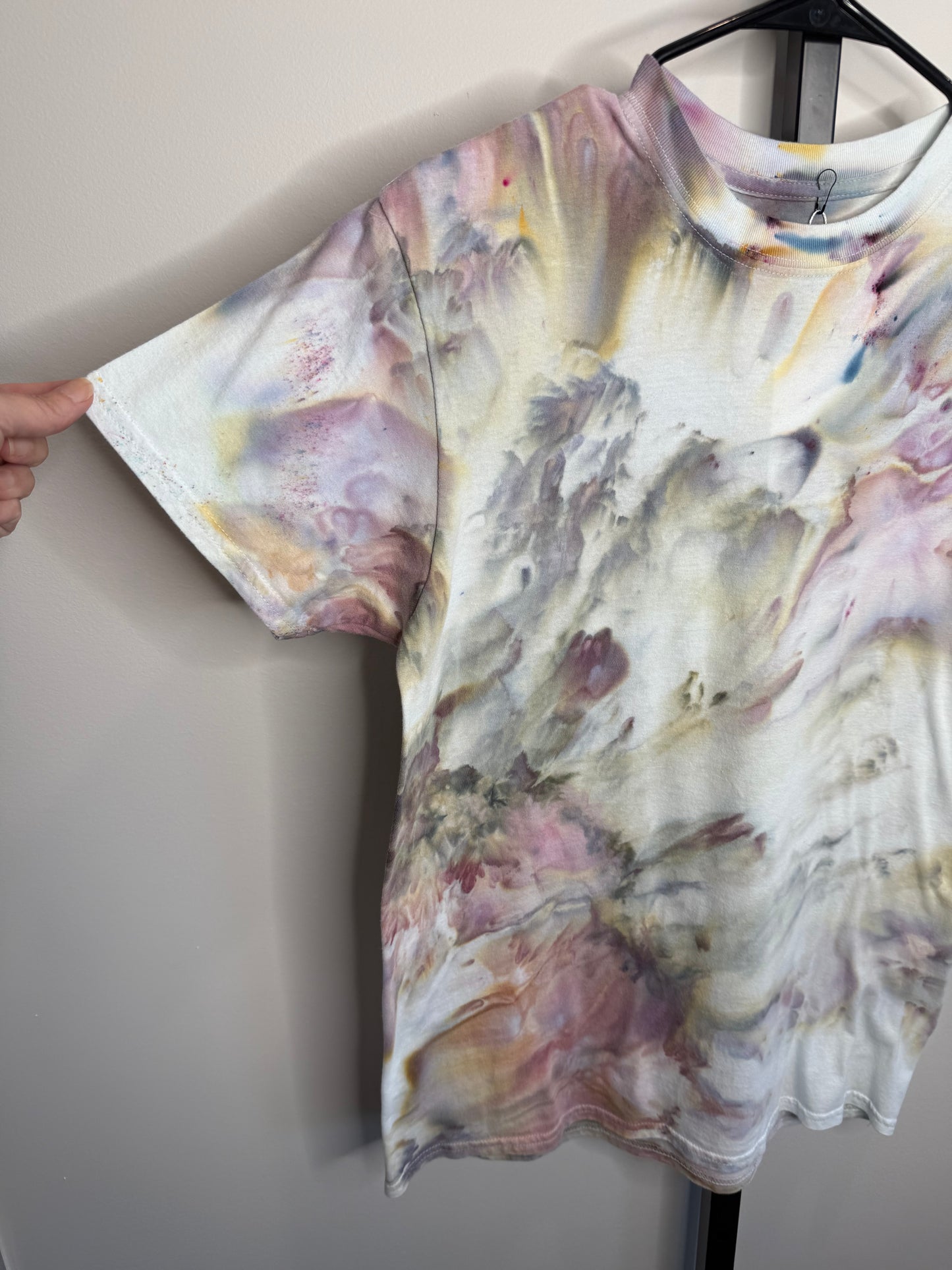 Pastel reverie abstract ice dyed t-shirt. Medium unisex