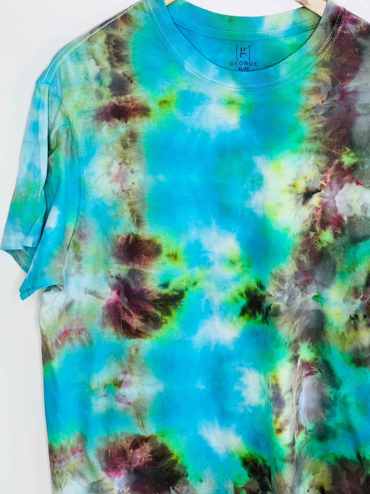 Blue and green ice tie dyed X-large unisex t- shirt