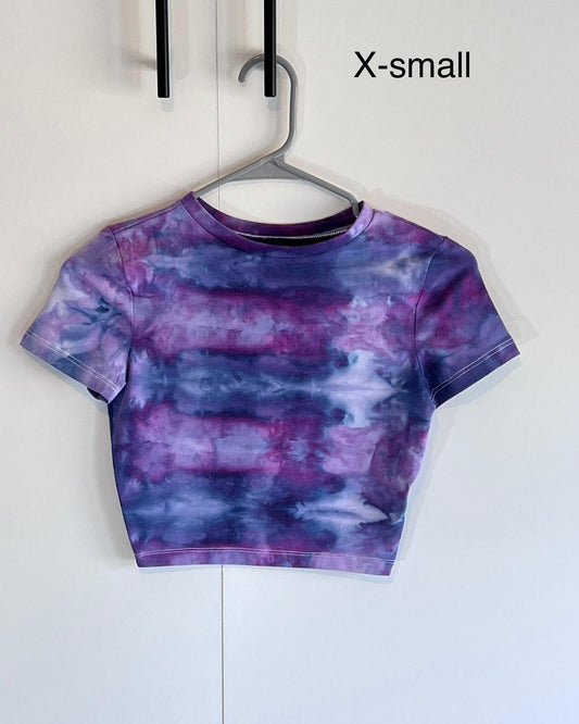 Tcu purple ice dyed crop top- x-small