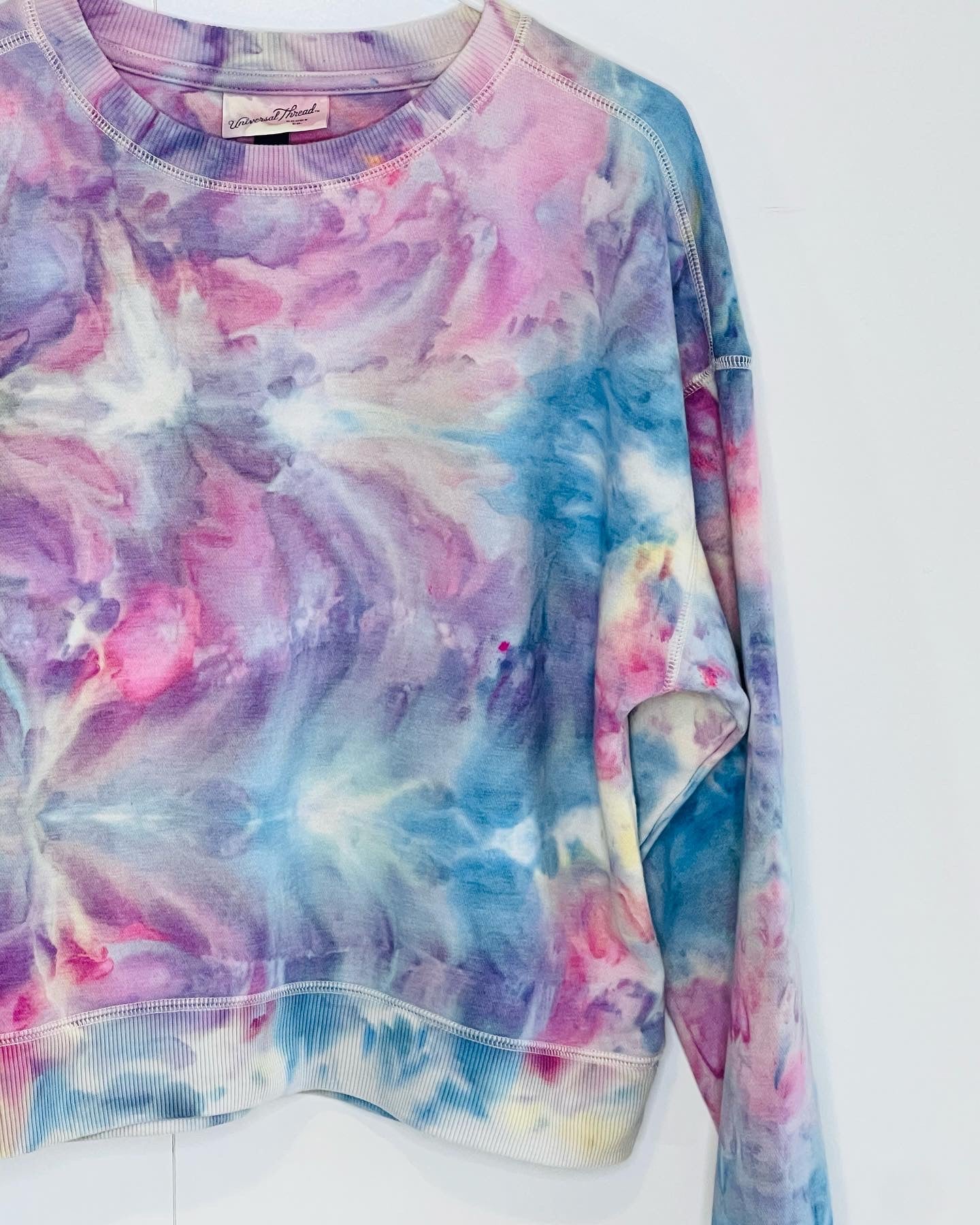 Pink and blue ice dyed sweatshirt- medium