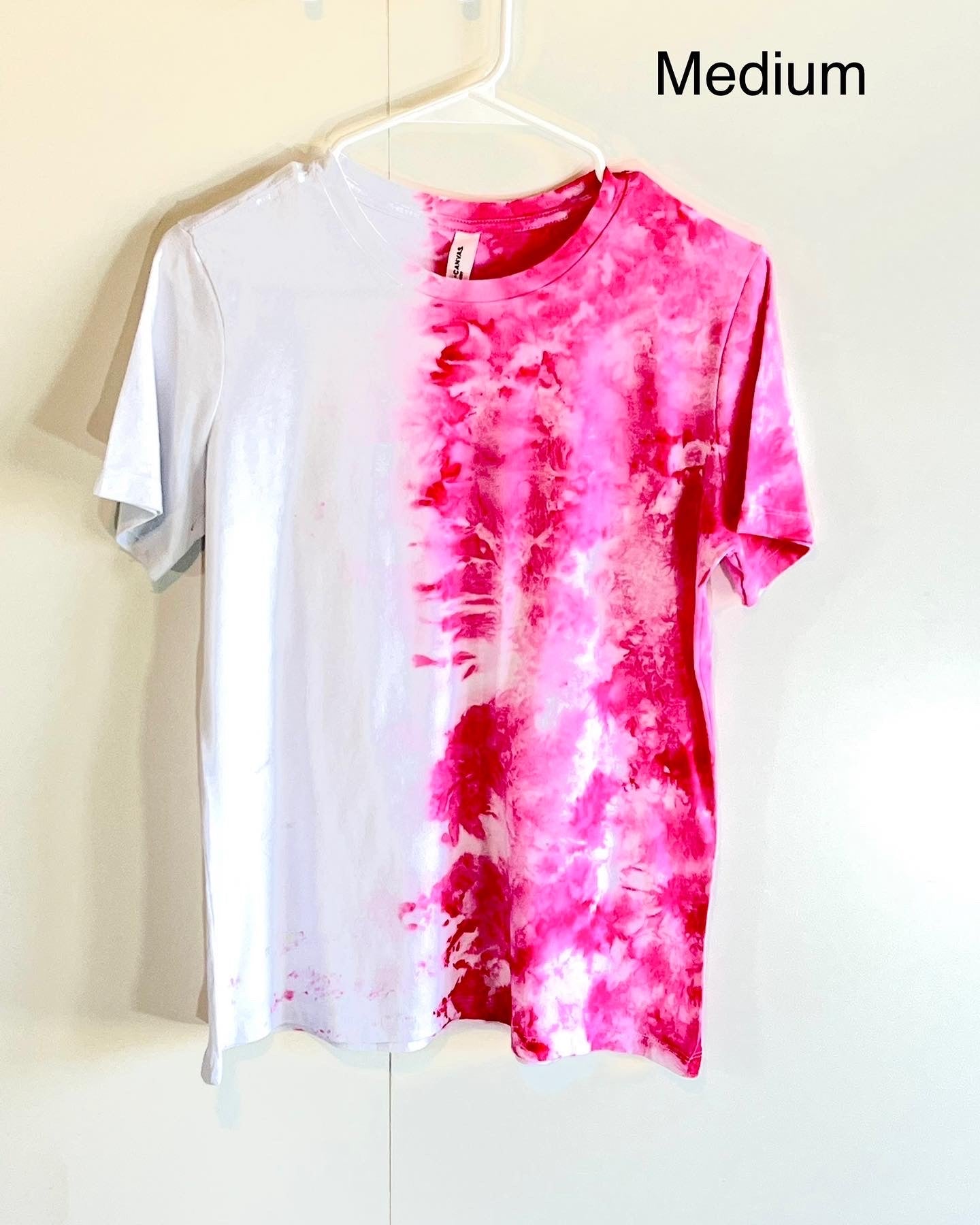 fuchsia fade tie dyed t- shirt- medium