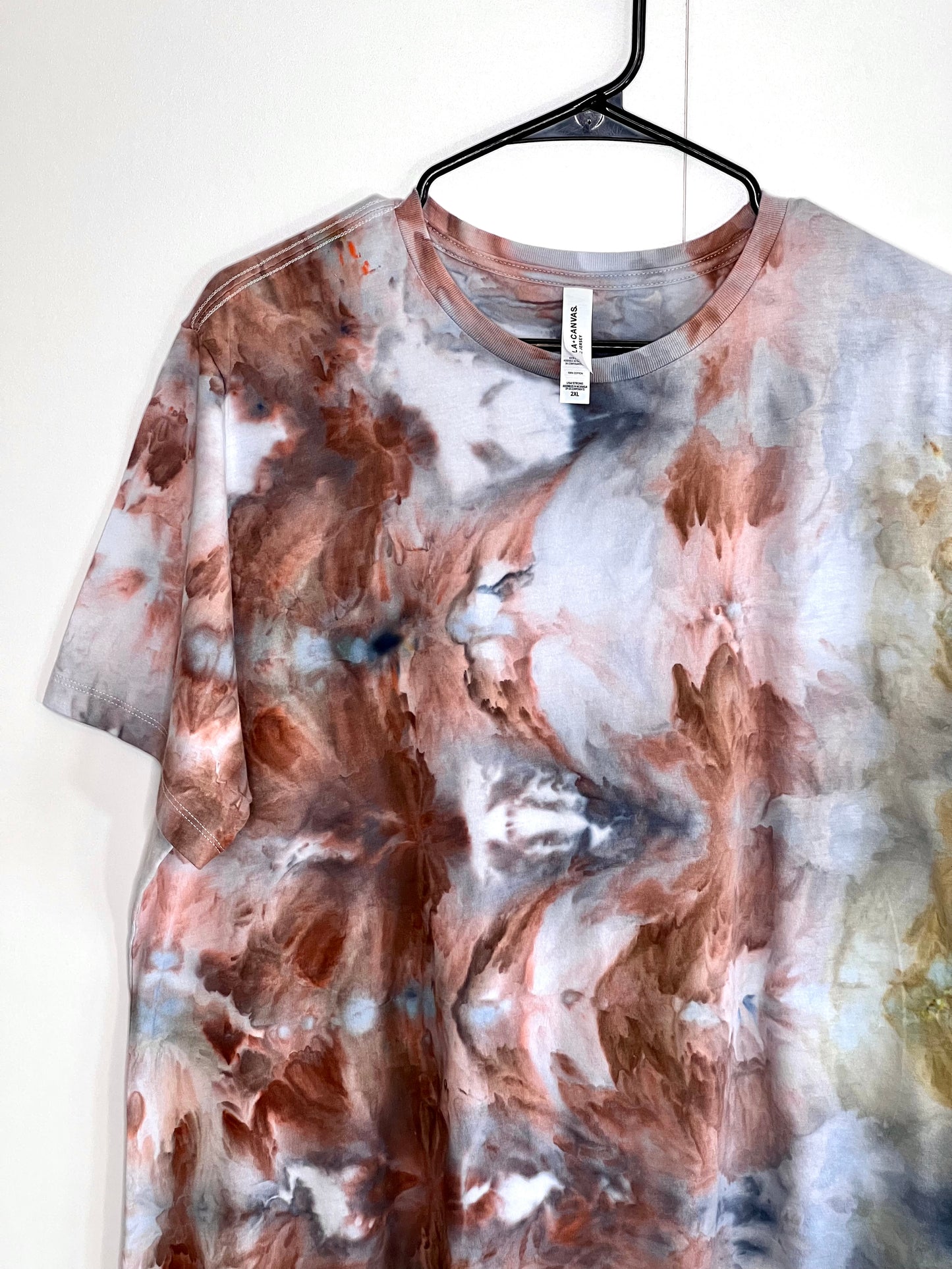 Fall foliage ice dyed short sleeve t- shirt. 2X-large