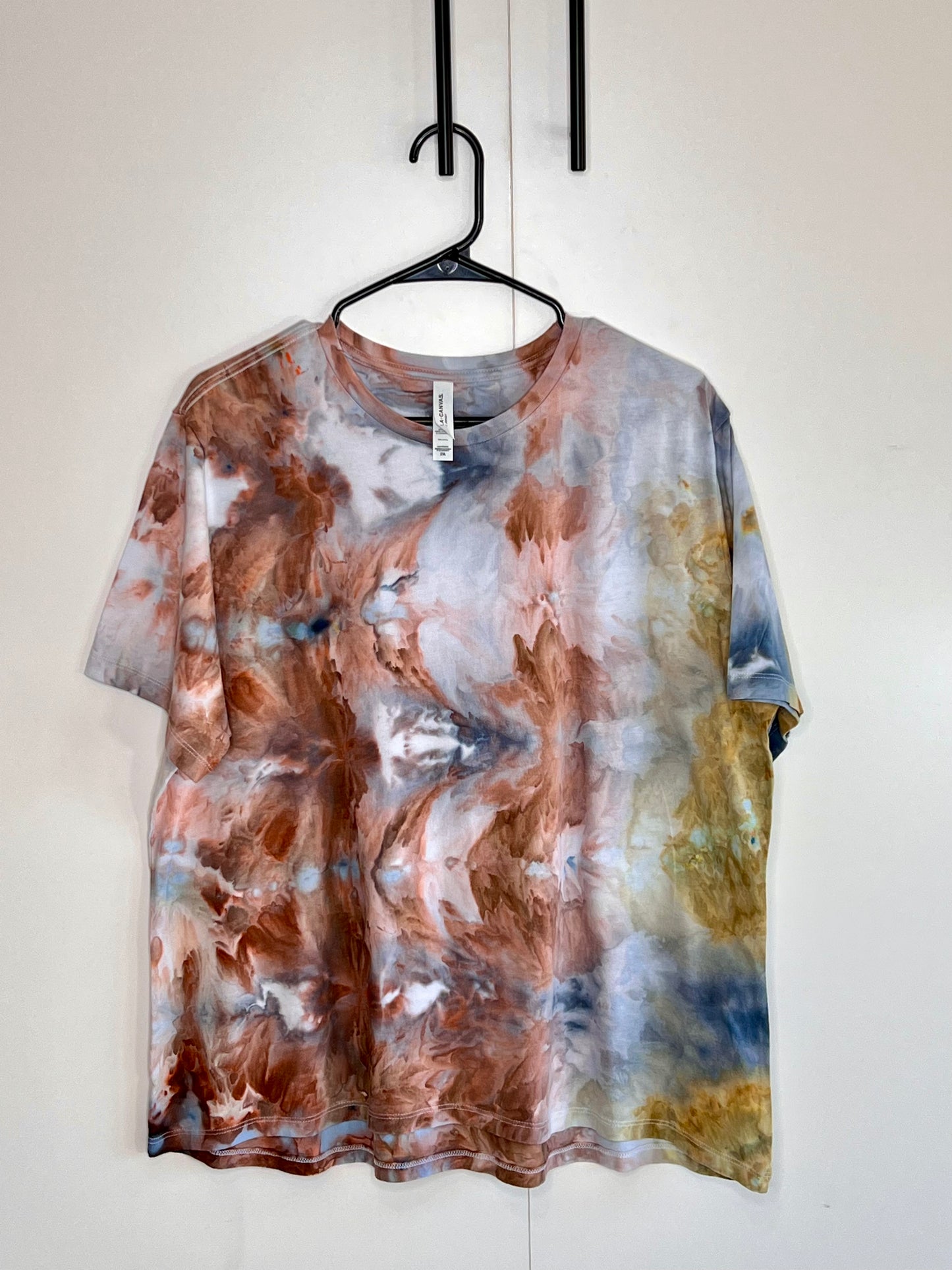 Fall foliage ice dyed short sleeve t- shirt. 2X-large