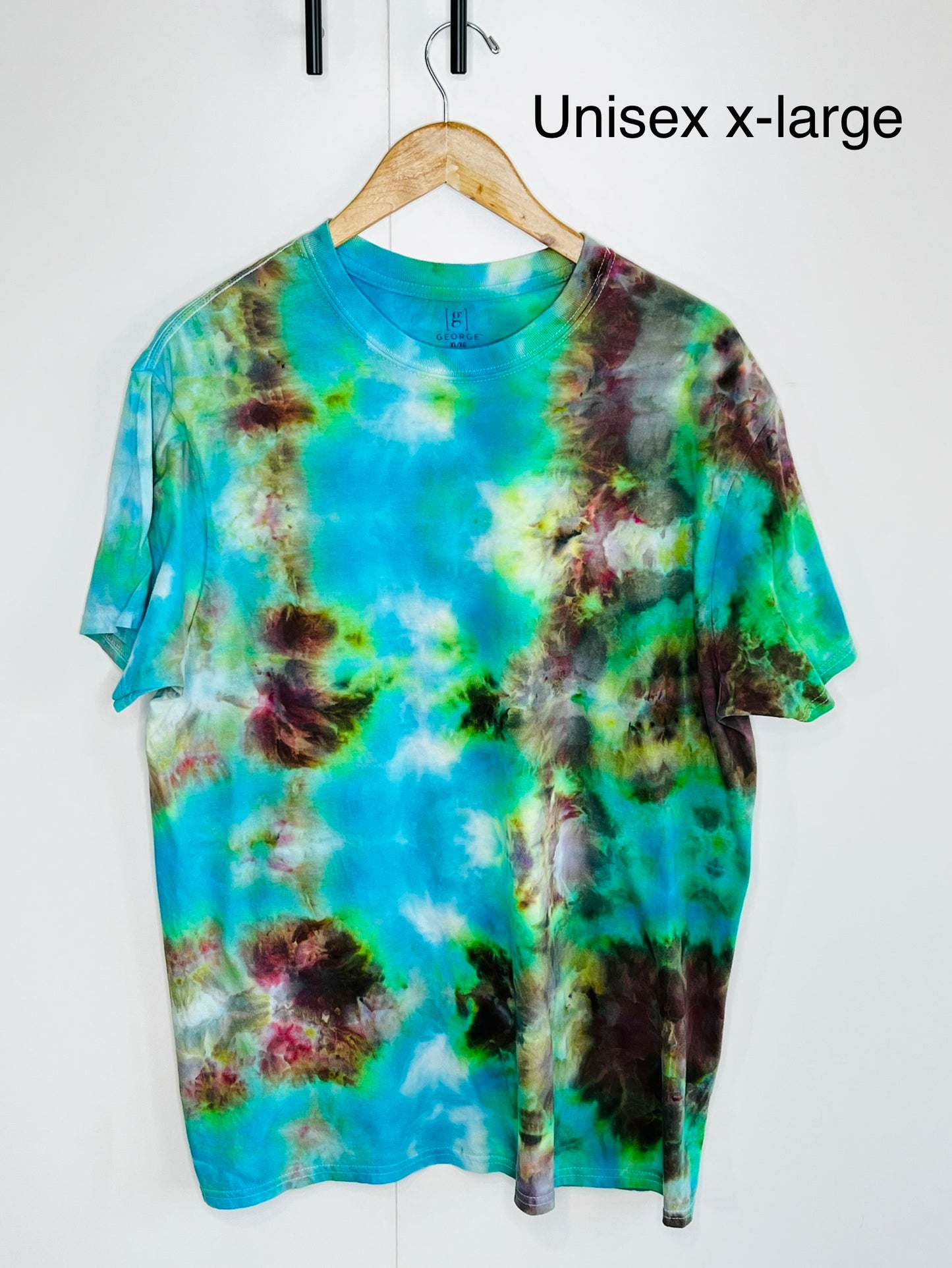 Blue and green ice tie dyed X-large unisex t- shirt