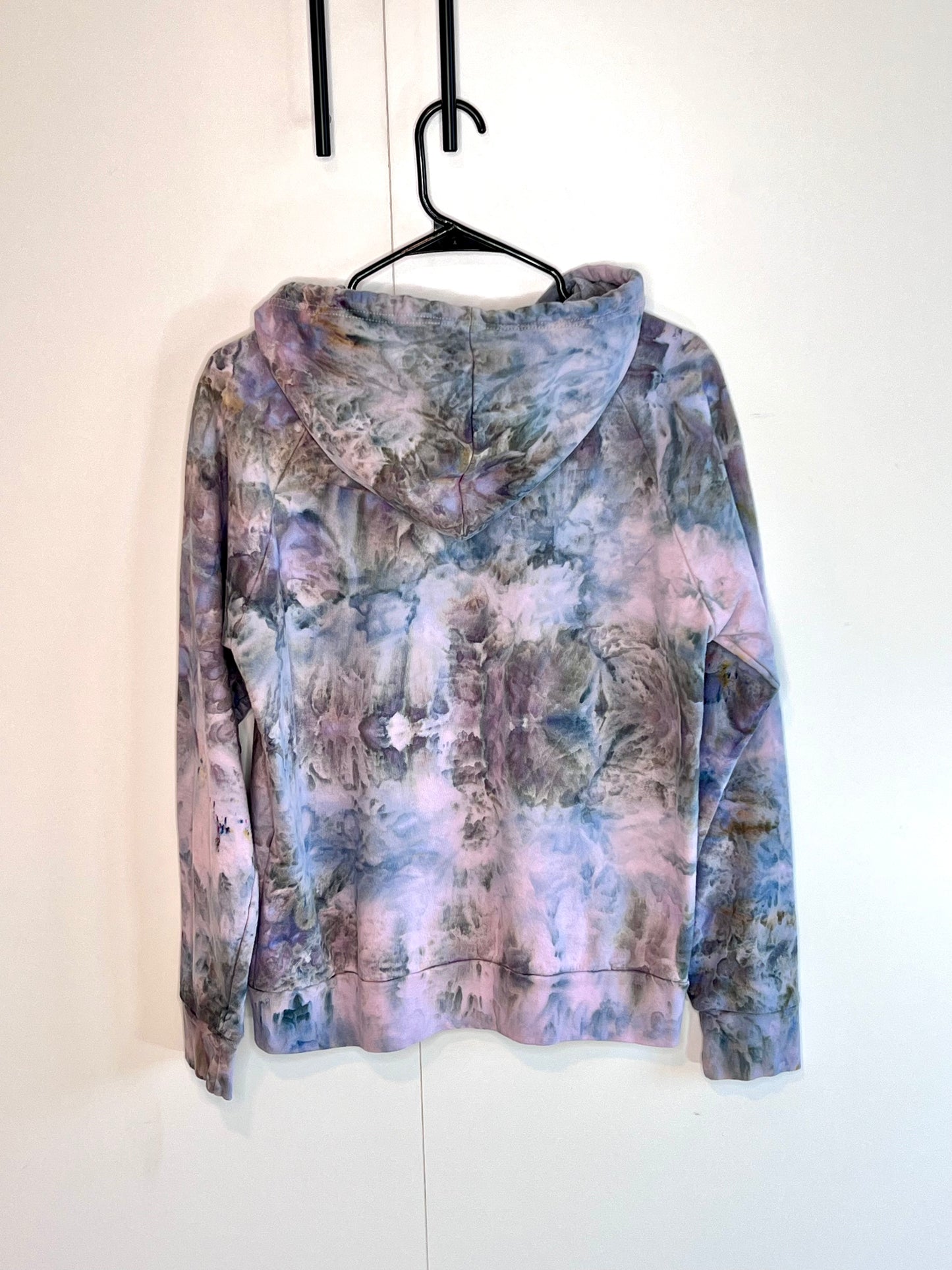 Purple and gray ice dyed zip up hooded sweatshirt-x-large unisex