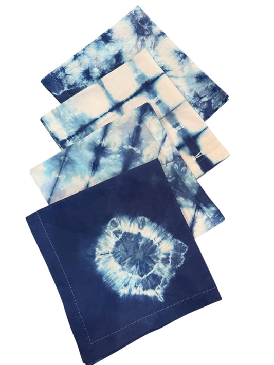 Napkins- Indigo Shibori Cotton set of 4