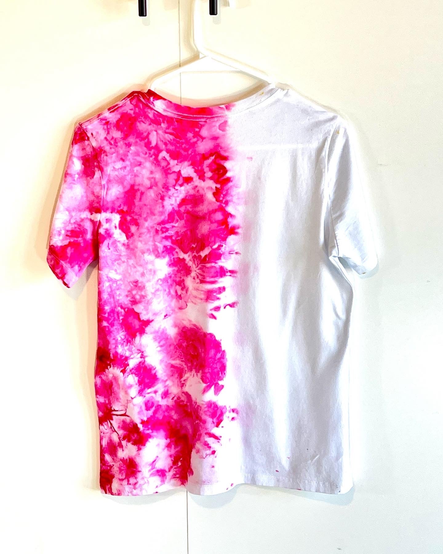 fuchsia fade tie dyed t- shirt- medium