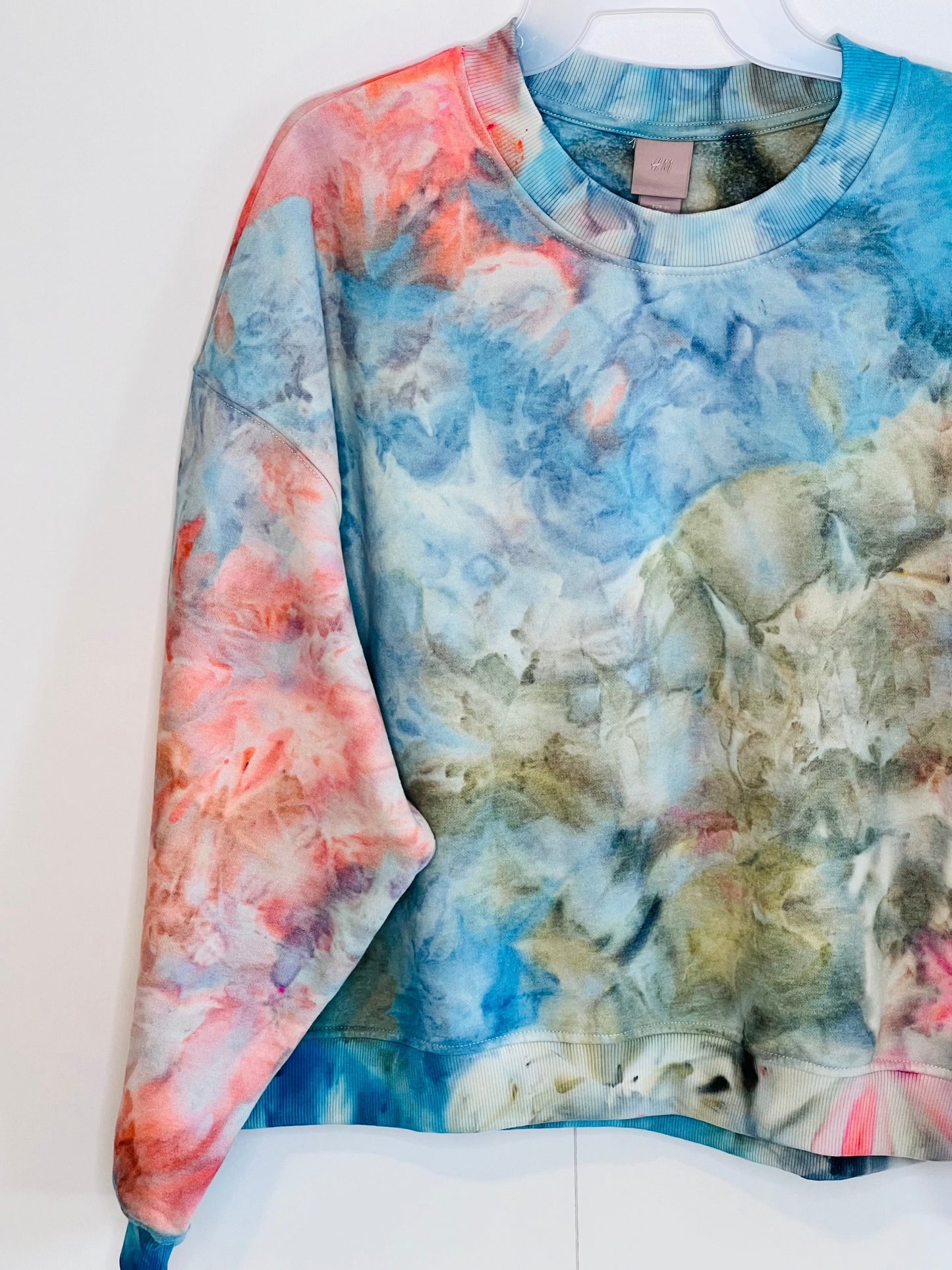 Monet garden ice dyed sweatshirt- tie dyed x-large