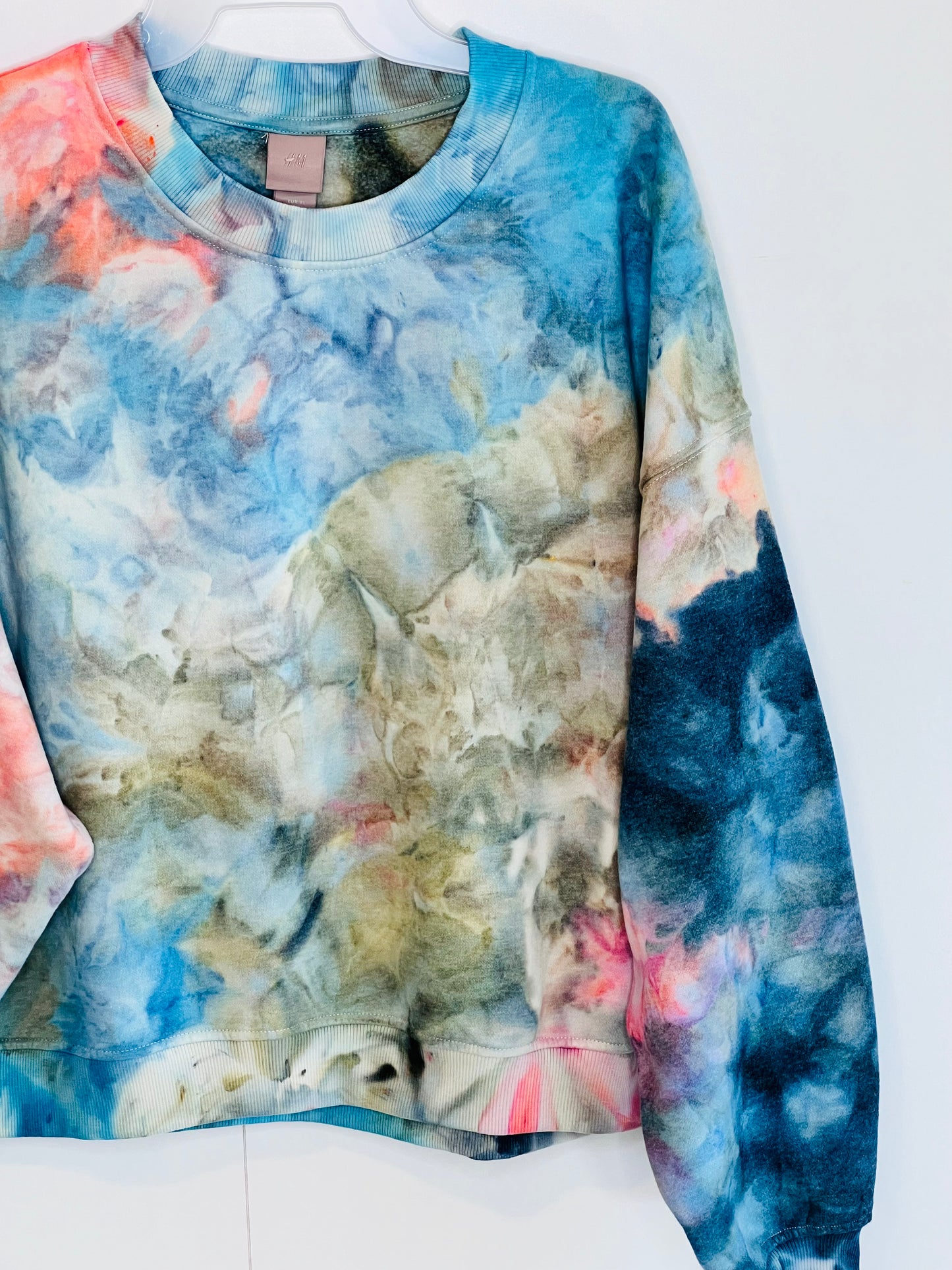 Monet garden ice dyed sweatshirt- tie dyed x-large