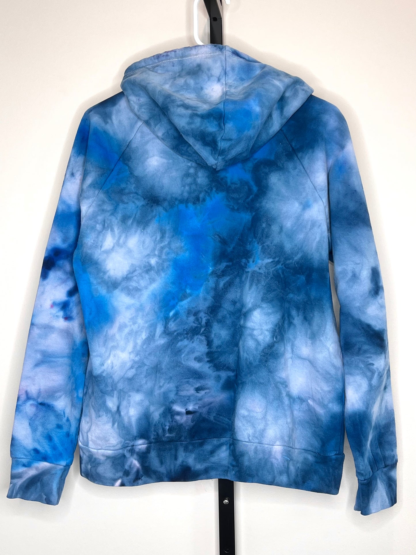 Pink and blue ice dyed zip up hooded sweatshirt-x-large unisex