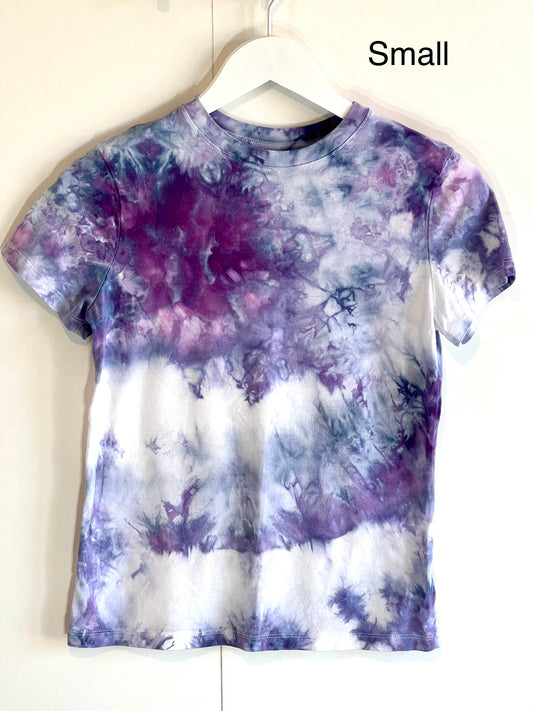 Purple modal ice dyed geode t shirt. X-Small