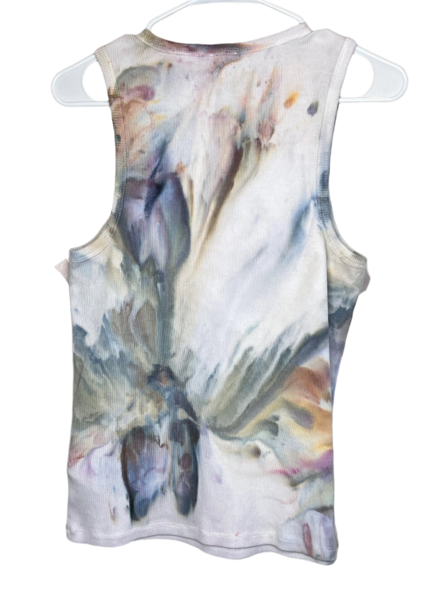 Camel Storm ice dyed ribbed tank top- large