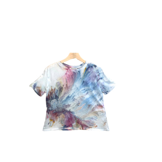 Tie dye cotton candy skies crop t- shirt- large
