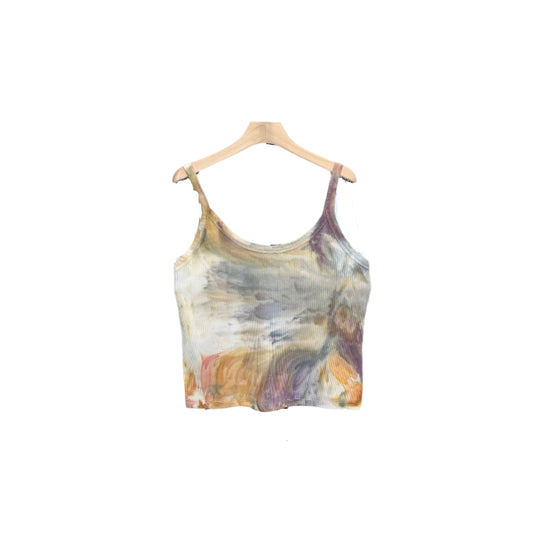 Cosmic Chaos abstract ice dyed ribbed tank top- XL