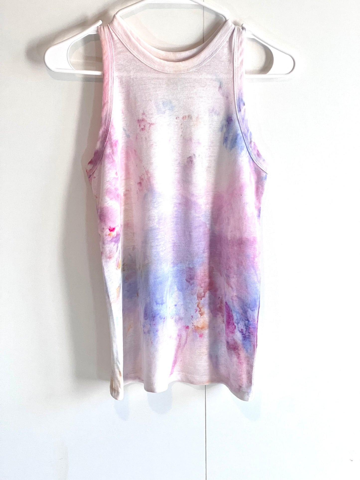 Cotton candy skies tie dyed tank top-X- small linen blend