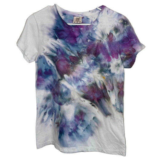 moody purple abstract ice dye t-shirt-Medium
