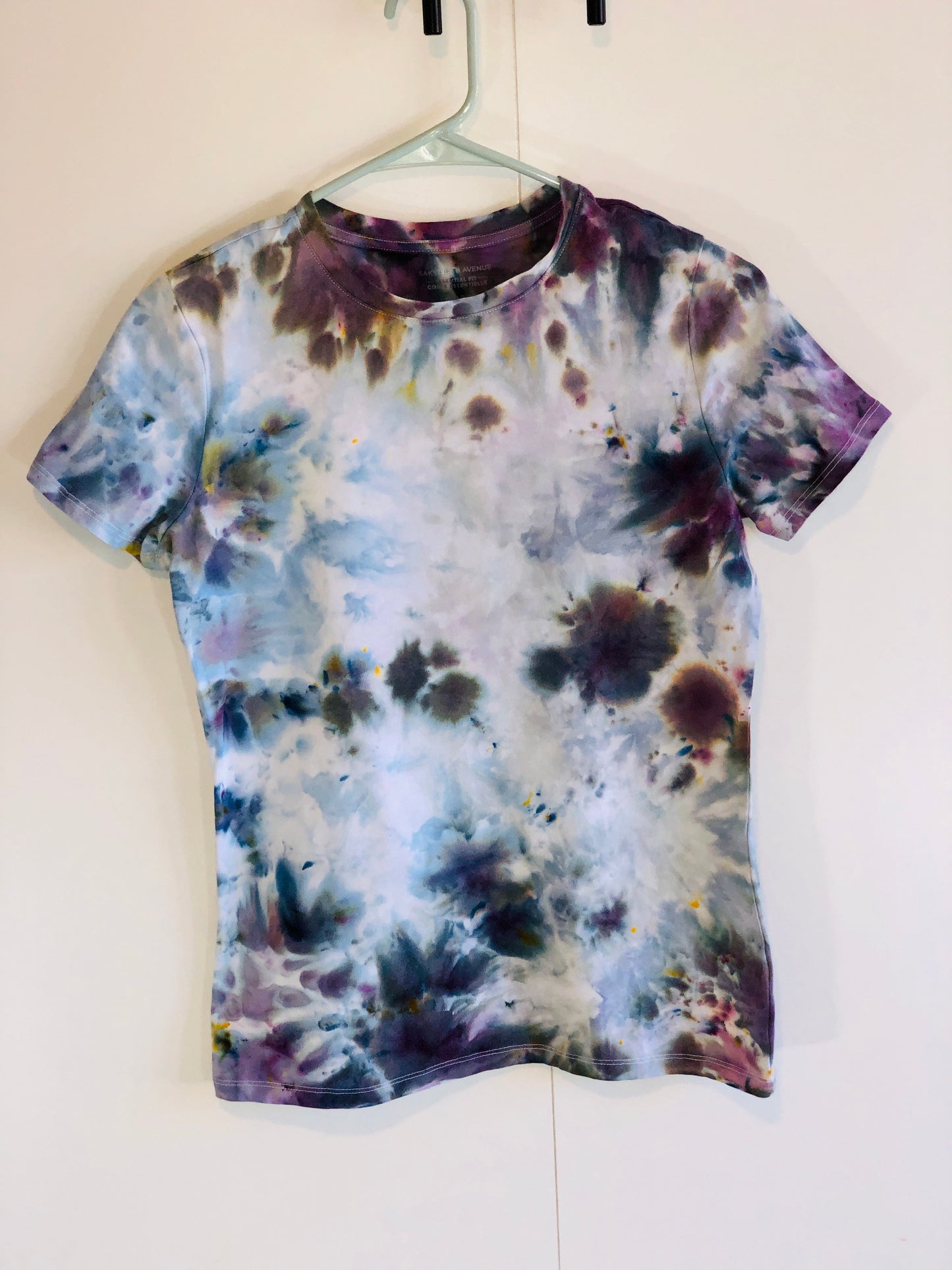 Purple, blue ice dyed t-shirt SMALL