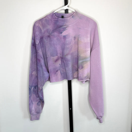 lavender haze ice dyed cropped sweatshirt- xl