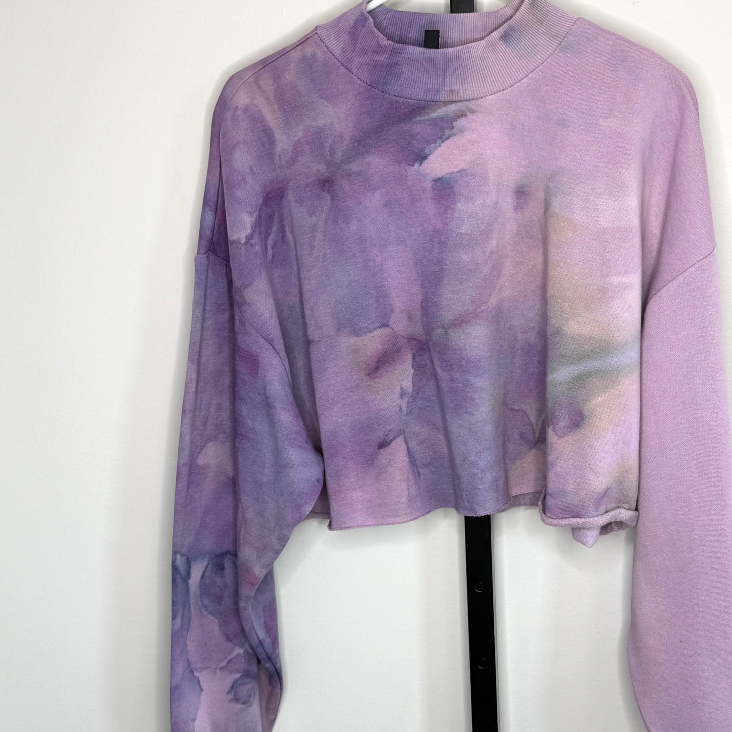 lavender haze ice dyed cropped sweatshirt- xl