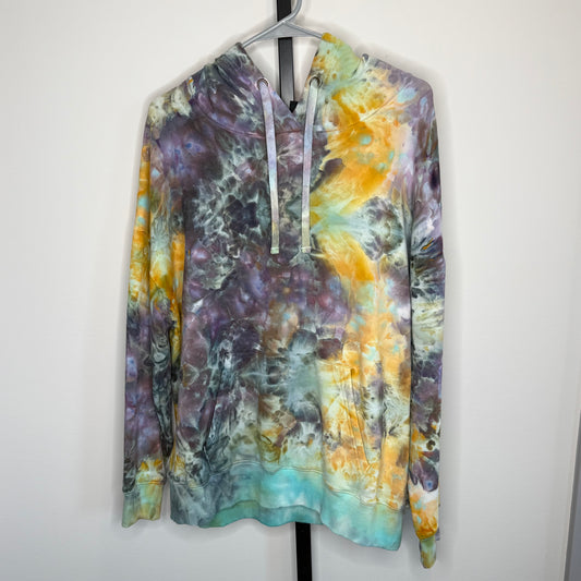 Reimagined peacock ice dyed buffalo hoodie x-large