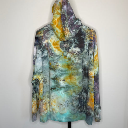 Reimagined peacock ice dyed buffalo hoodie x-large