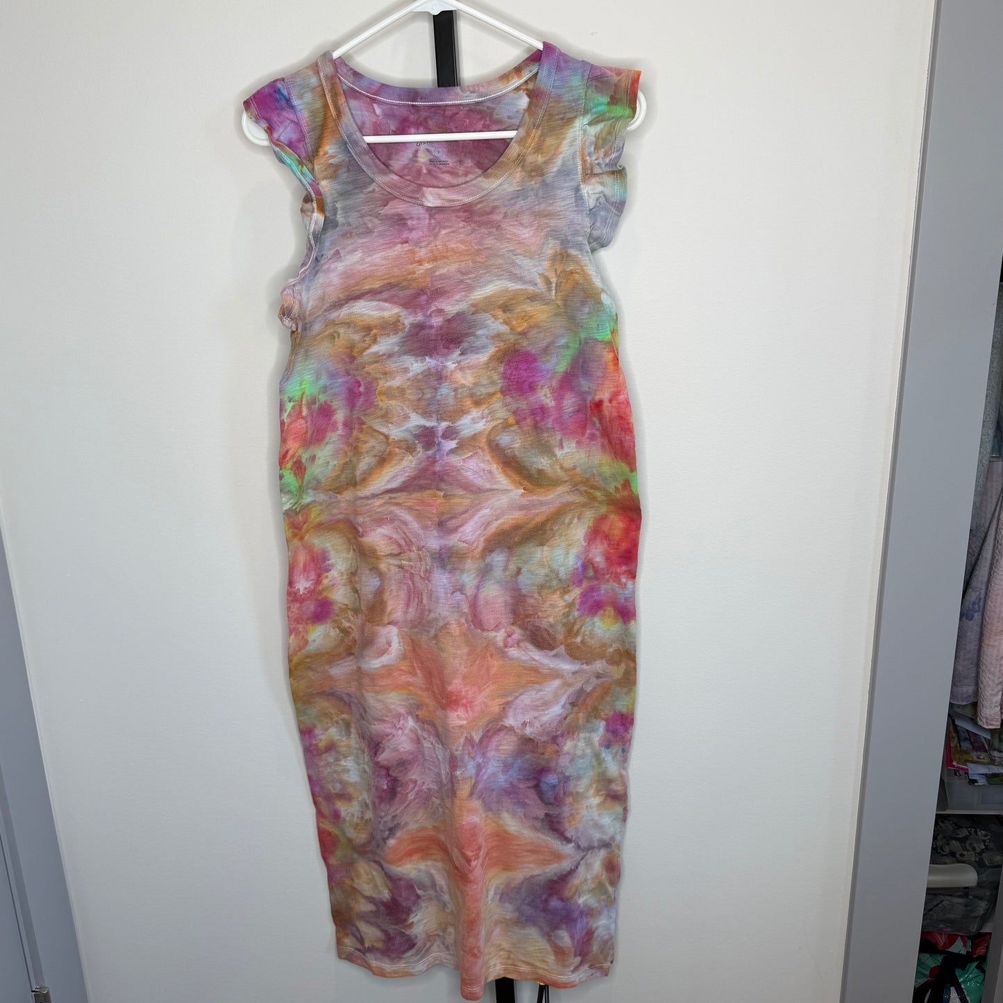 Desert Aurora ice dyed t-shirt maxi dress- Small
