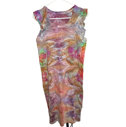 Desert Aurora ice dyed t-shirt maxi dress- Small