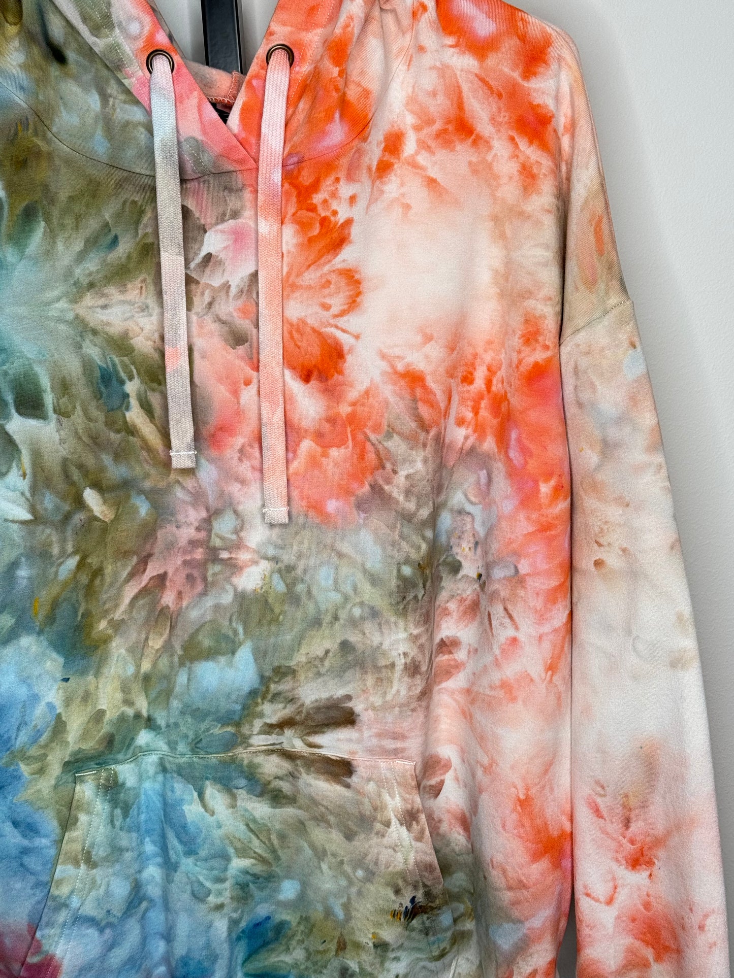 Monet inspired ice dyed buffalo hoodie Large