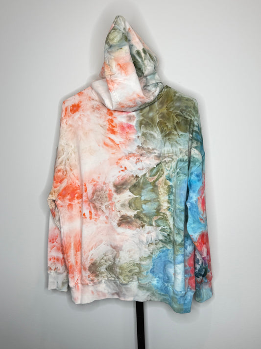 Monet inspired ice dyed buffalo hoodie Large