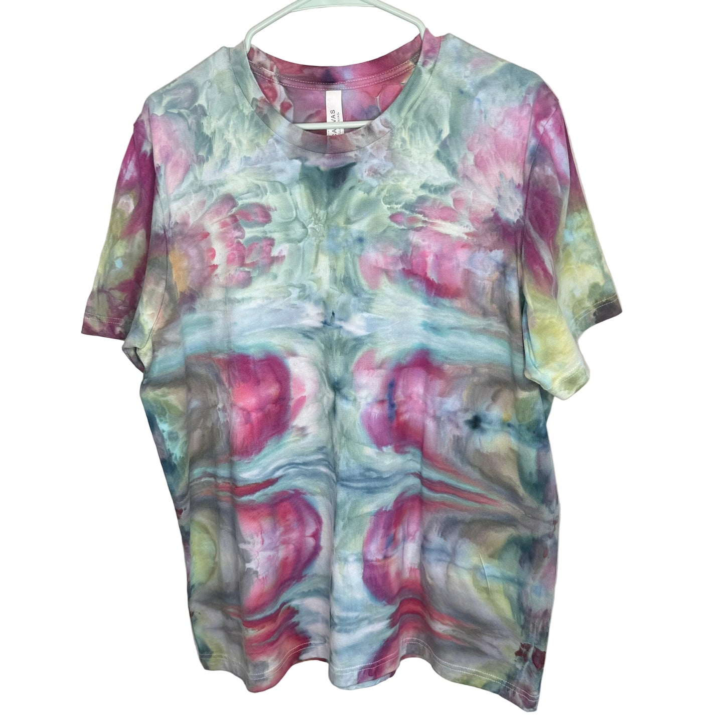 Arctic wildflower abstract ice dyed  t-shirt- unisex X-Large