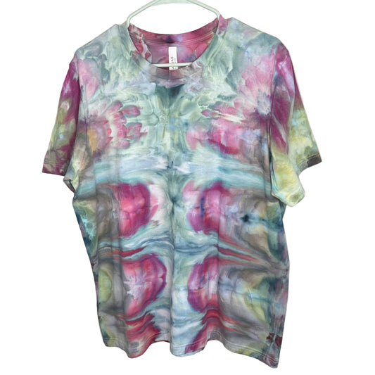 Arctic wildflower abstract ice dyed  t-shirt- unisex X-Large