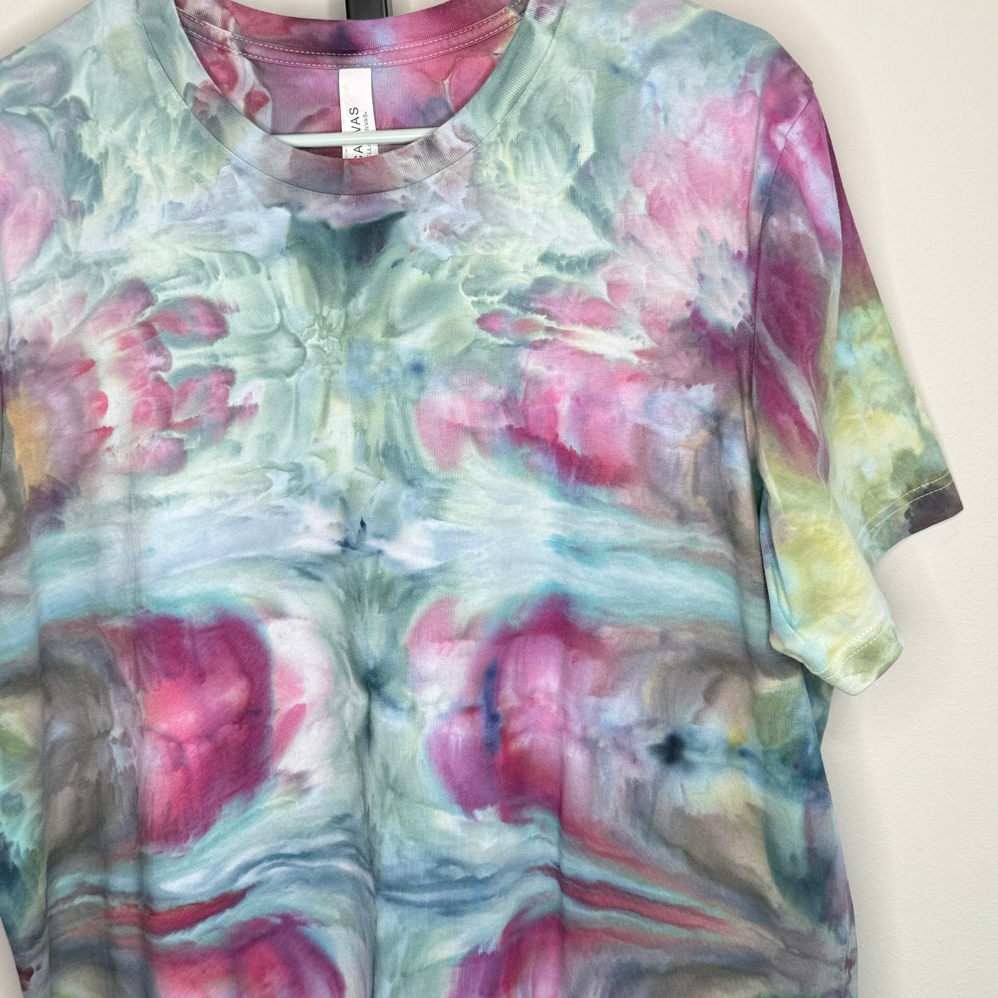 Arctic wildflower abstract ice dyed  t-shirt- unisex X-Large