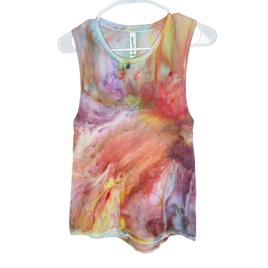 Desert Aurora ice dyed racer back tank top- small
