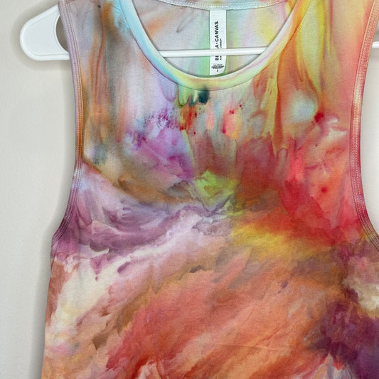 Desert Aurora ice dyed racer back tank top- small