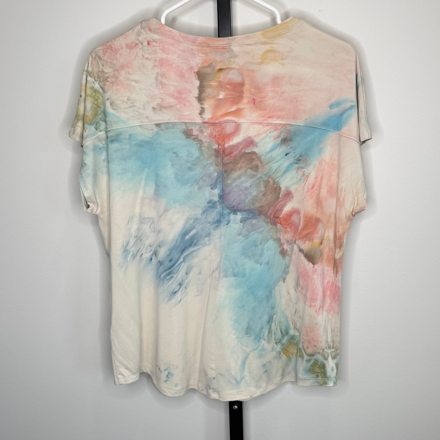 Monet inspired abstract modal ice dyed v-neck medium