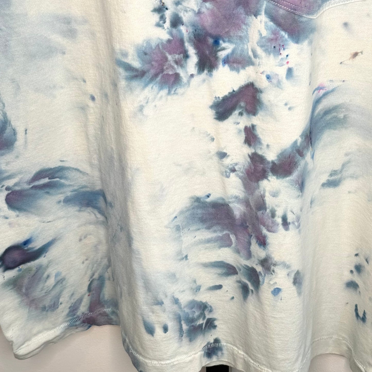 Wedgewood Blue abstract ice dyed  t-shirt- unisex Large