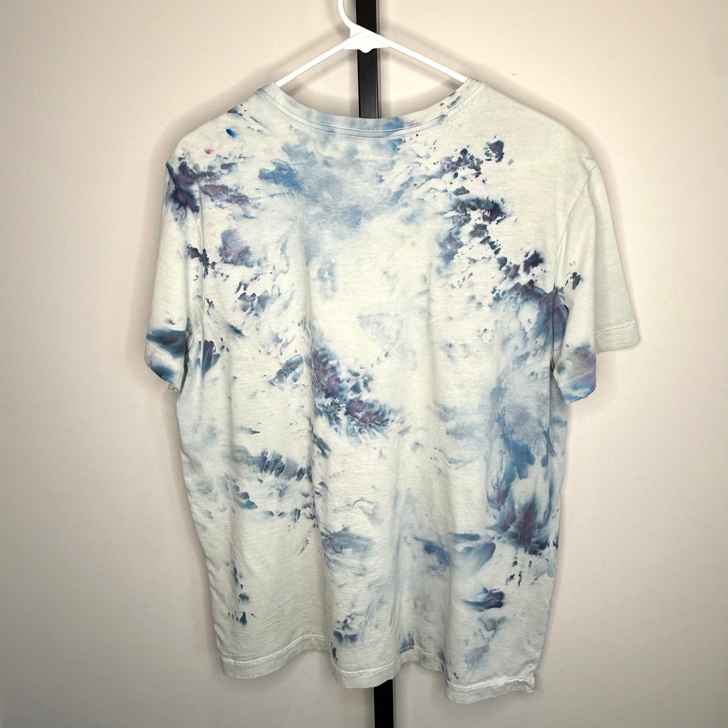 Wedgewood Blue abstract ice dyed  t-shirt- unisex Large