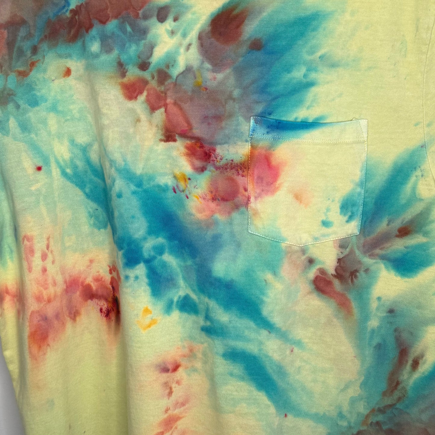 Sea Glass Sunset abstract ice dyed  t-shirt- unisex Large