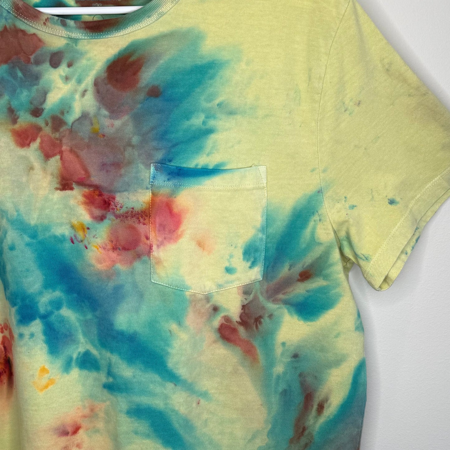 Sea Glass Sunset abstract ice dyed  t-shirt- unisex Large