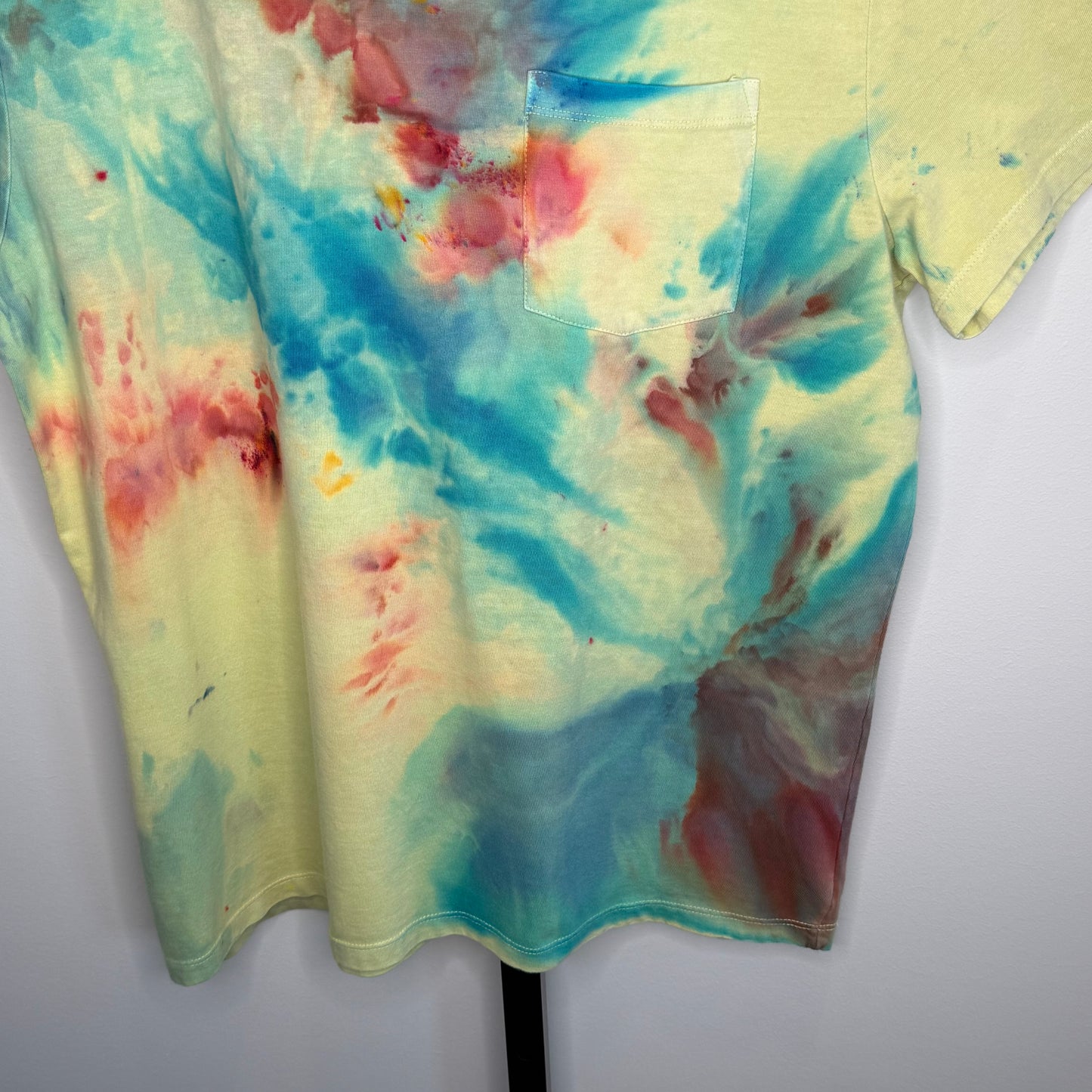 Sea Glass Sunset abstract ice dyed  t-shirt- unisex Large